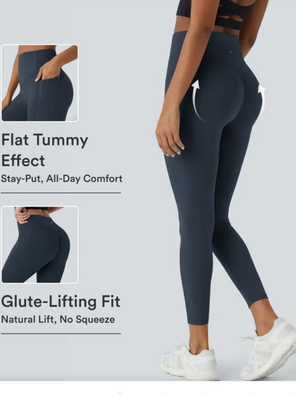 HALARA Dark Navy High-Waist Glute-Lift Leggings